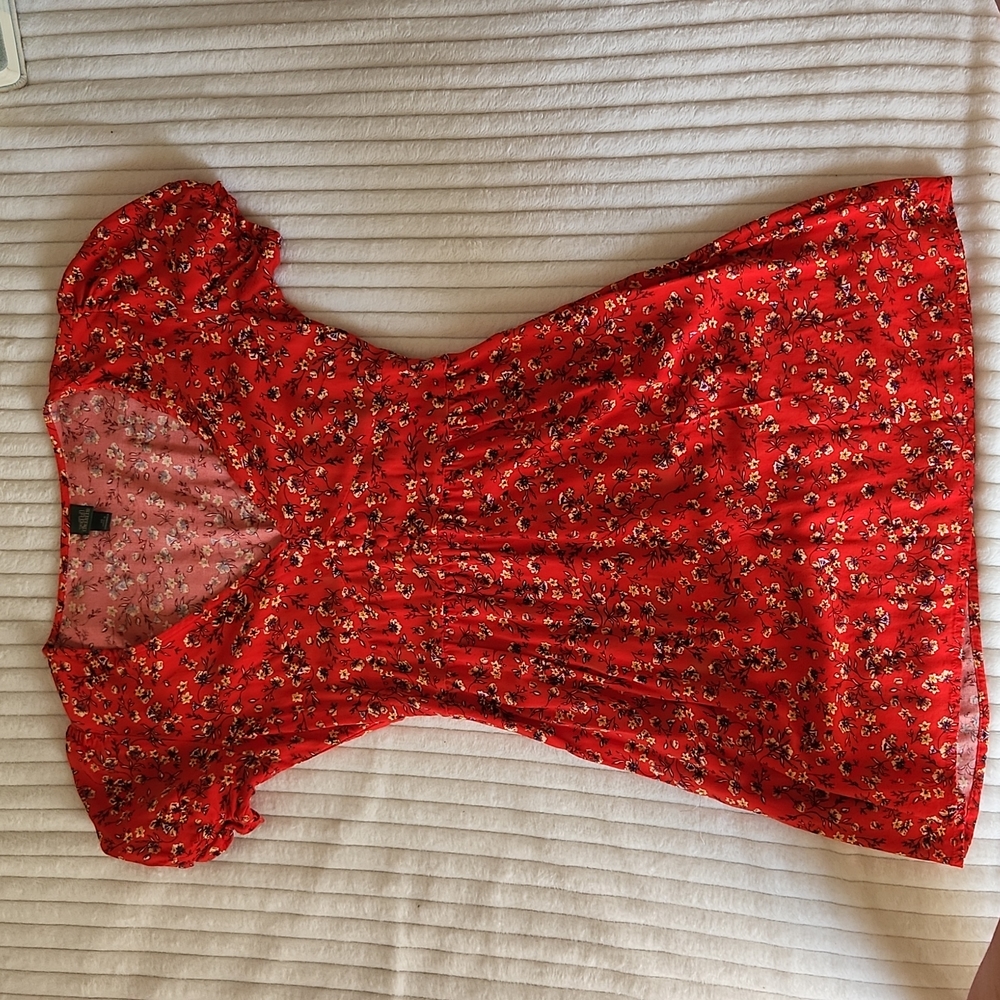 Red floral extra small dress